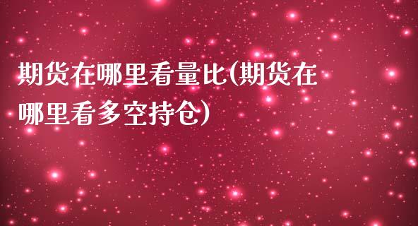 期货在哪里看量比(期货在哪里看多空持仓)_https://www.qianjuhuagong.com_期货直播_第1张