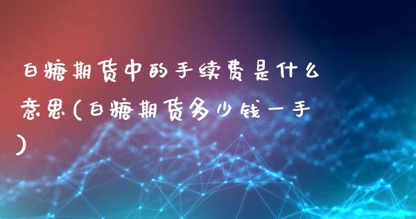 白糖期货中的手续费是什么意思(白糖期货多少钱一手)_https://www.qianjuhuagong.com_期货百科_第1张