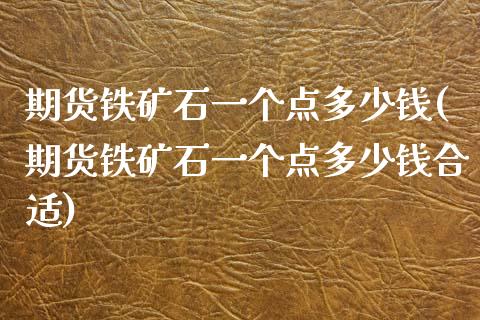 期货铁矿石一个点多少钱(期货铁矿石一个点多少钱合适)_https://www.qianjuhuagong.com_期货行情_第1张