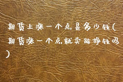 期货上涨一个点是多少钱(期货涨一个点就卖能挣钱吗)_https://www.qianjuhuagong.com_期货行情_第1张