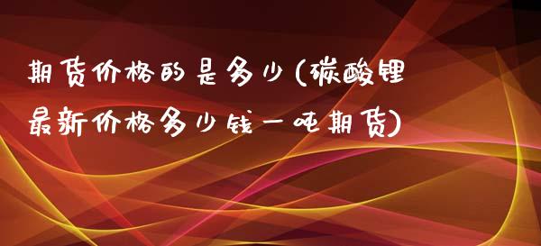 期货价格的是多少(碳酸锂最新价格多少钱一吨期货)_https://www.qianjuhuagong.com_期货直播_第1张