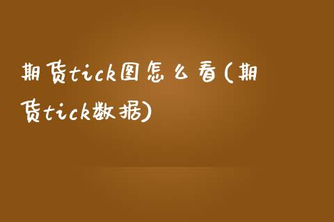 期货tick图怎么看(期货tick数据)_https://www.qianjuhuagong.com_期货平台_第1张