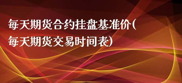 每天期货合约挂盘基准价(每天期货交易时间表)_https://www.qianjuhuagong.com_期货行情_第1张