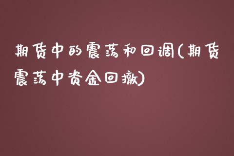 期货中的震荡和回调(期货震荡中资金回撤)_https://www.qianjuhuagong.com_期货行情_第1张