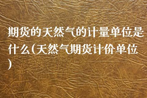 期货的天然气的计量单位是什么(天然气期货计价单位)_https://www.qianjuhuagong.com_期货开户_第1张