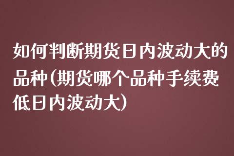 如何判断期货日内波动大的品种(期货哪个品种手续费低日内波动大)_https://www.qianjuhuagong.com_期货百科_第1张