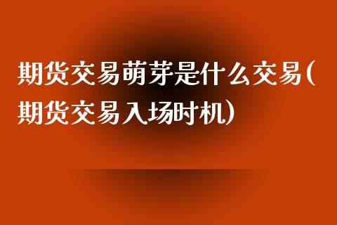 期货交易萌芽是什么交易(期货交易入场时机)_https://www.qianjuhuagong.com_期货行情_第1张