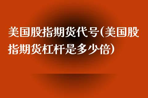 美国股指期货代号(美国股指期货杠杆是多少倍)_https://www.qianjuhuagong.com_期货直播_第1张