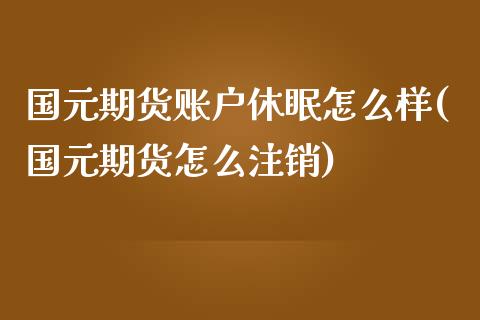 国元期货账户休眠怎么样(国元期货怎么注销)_https://www.qianjuhuagong.com_期货百科_第1张