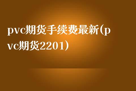 pvc期货手续费最新(pvc期货2201)_https://www.qianjuhuagong.com_期货直播_第1张