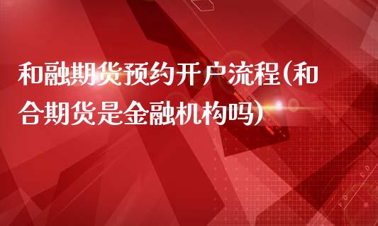 和融期货预约开户流程(和合期货是金融机构吗)_https://www.qianjuhuagong.com_期货百科_第1张