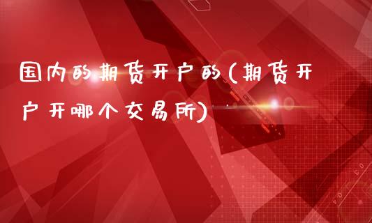 国内的期货开户的(期货开户开哪个交易所)_https://www.qianjuhuagong.com_期货行情_第1张