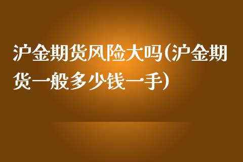 沪金期货风险大吗(沪金期货一般多少钱一手)_https://www.qianjuhuagong.com_期货开户_第1张