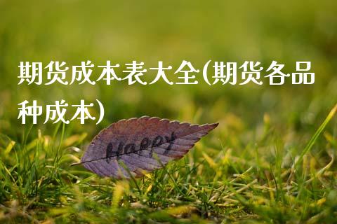 期货成本表大全(期货各品种成本)_https://www.qianjuhuagong.com_期货直播_第1张