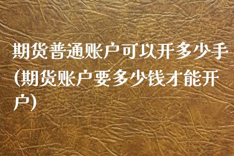 期货普通账户可以开多少手(期货账户要多少钱才能开户)_https://www.qianjuhuagong.com_期货直播_第1张