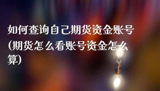 如何查询自己期货资金账号(期货怎么看账号资金怎么算)_https://www.qianjuhuagong.com_期货开户_第1张