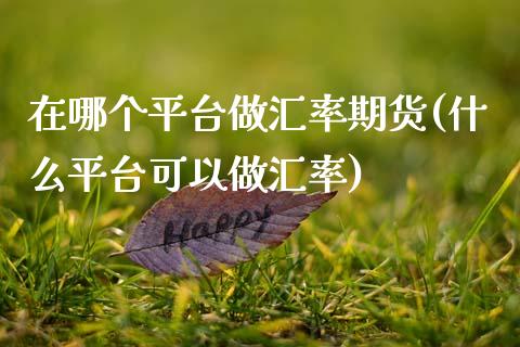 在哪个平台做汇率期货(什么平台可以做汇率)_https://www.qianjuhuagong.com_期货直播_第1张