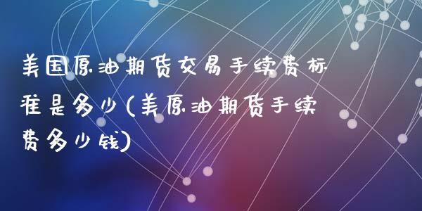 美国原油期货交易手续费标准是多少(美原油期货手续费多少钱)_https://www.qianjuhuagong.com_期货百科_第1张