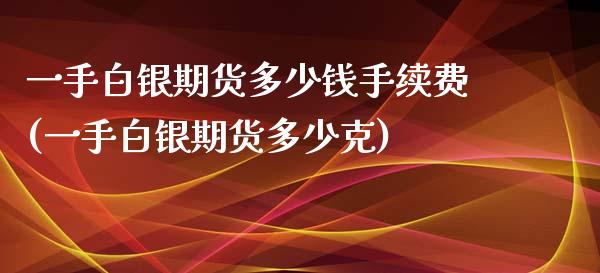 一手白银期货多少钱手续费(一手白银期货多少克)_https://www.qianjuhuagong.com_期货开户_第1张