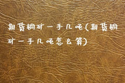 期货铜矿一手几吨(期货铜矿一手几吨怎么算)_https://www.qianjuhuagong.com_期货百科_第1张