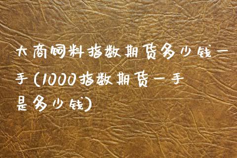 大商饲料指数期货多少钱一手(1000指数期货一手是多少钱)_https://www.qianjuhuagong.com_期货开户_第1张