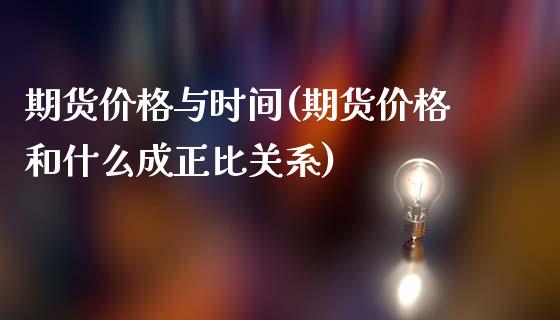 期货价格与时间(期货价格和什么成正比关系)_https://www.qianjuhuagong.com_期货开户_第1张