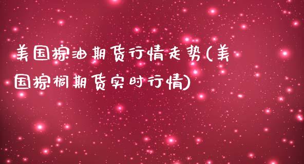 美国棕油期货行情走势(美国棕榈期货实时行情)_https://www.qianjuhuagong.com_期货百科_第1张