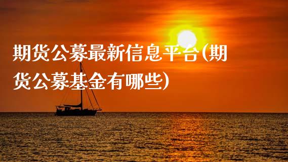 期货公募最新信息平台(期货公募基金有哪些)_https://www.qianjuhuagong.com_期货百科_第1张