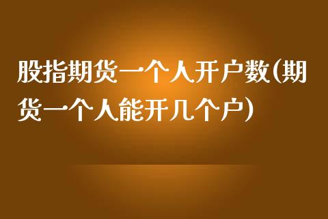 股指期货一个人开户数(期货一个人能开几个户)_https://www.qianjuhuagong.com_期货行情_第1张