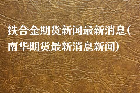 铁合金期货新闻最新消息(南华期货最新消息新闻)_https://www.qianjuhuagong.com_期货开户_第1张