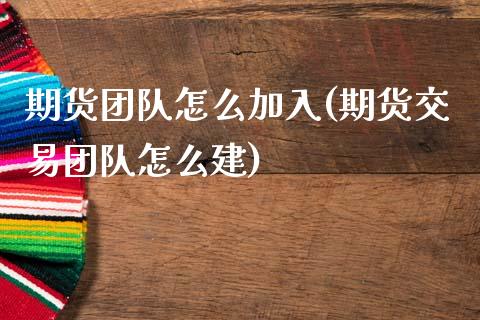 期货团队怎么加入(期货交易团队怎么建)_https://www.qianjuhuagong.com_期货行情_第1张