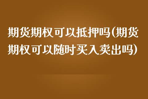 期货期权可以抵押吗(期货期权可以随时买入卖出吗)_https://www.qianjuhuagong.com_期货百科_第1张