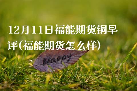 12月11日福能期货铜早评(福能期货怎么样)_https://www.qianjuhuagong.com_期货开户_第1张