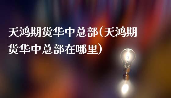 天鸿期货华中总部(天鸿期货华中总部在哪里)_https://www.qianjuhuagong.com_期货平台_第1张