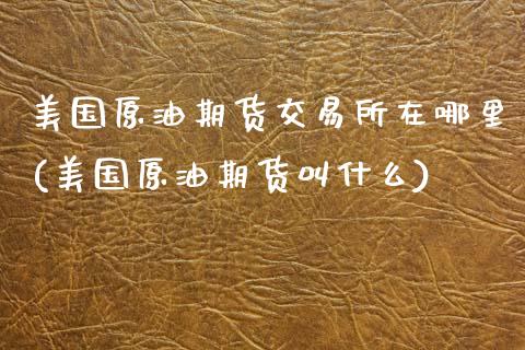 美国原油期货交易所在哪里(美国原油期货叫什么)_https://www.qianjuhuagong.com_期货百科_第1张