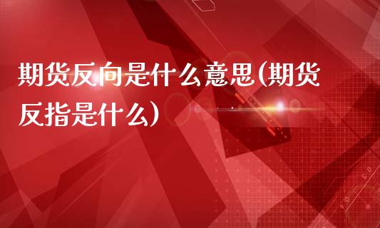 期货反向是什么意思(期货反指是什么)_https://www.qianjuhuagong.com_期货百科_第1张