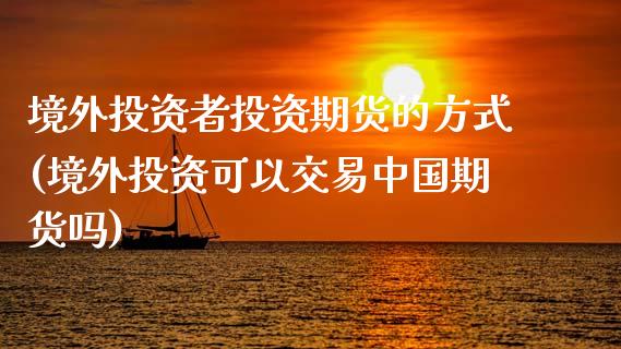 境外投资者投资期货的方式(境外投资可以交易中国期货吗)_https://www.qianjuhuagong.com_期货直播_第1张