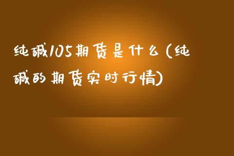 纯碱105期货是什么(纯碱的期货实时行情)_https://www.qianjuhuagong.com_期货行情_第1张