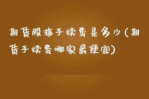 期货股指手续费是多少(期货手续费哪家最便宜)_https://www.qianjuhuagong.com_期货直播_第1张