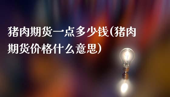 猪肉期货一点多少钱(猪肉期货价格什么意思)_https://www.qianjuhuagong.com_期货直播_第1张