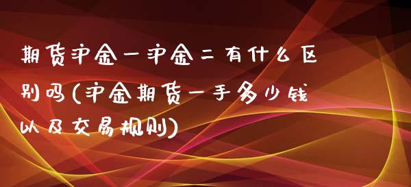 期货沪金一沪金二有什么区别吗(沪金期货一手多少钱以及交易规则)_https://www.qianjuhuagong.com_期货直播_第1张