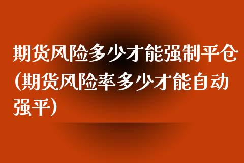 期货风险多少才能强制平仓(期货风险率多少才能自动强平)_https://www.qianjuhuagong.com_期货百科_第1张