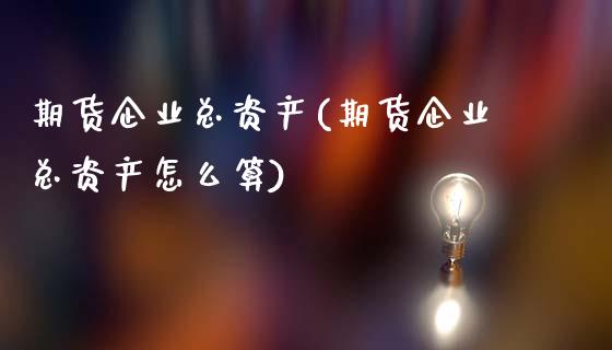 期货企业总资产(期货企业总资产怎么算)_https://www.qianjuhuagong.com_期货平台_第1张