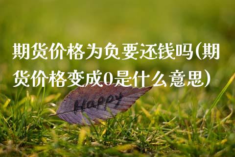 期货价格为负要还钱吗(期货价格变成0是什么意思)_https://www.qianjuhuagong.com_期货百科_第1张