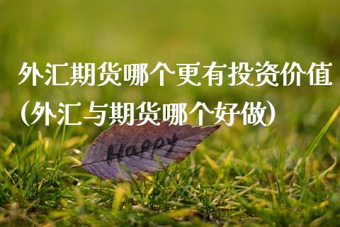 外汇期货哪个更有投资价值(外汇与期货哪个好做)_https://www.qianjuhuagong.com_期货行情_第1张