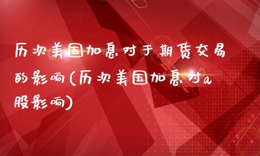 历次美国加息对于期货交易的影响(历次美国加息对a股影响)_https://www.qianjuhuagong.com_期货开户_第1张