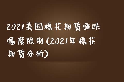 2021美国棉花期货涨跌幅度限制(2021年棉花期货分析)_https://www.qianjuhuagong.com_期货直播_第1张