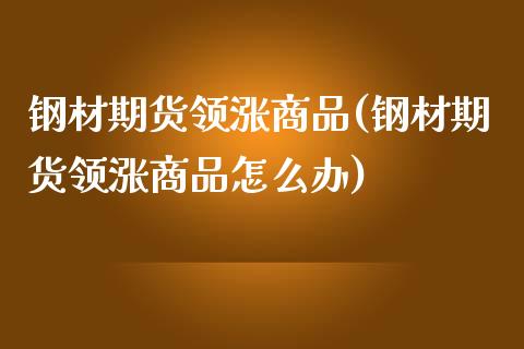 钢材期货领涨商品(钢材期货领涨商品怎么办)_https://www.qianjuhuagong.com_期货行情_第1张