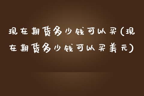 现在期货多少钱可以买(现在期货多少钱可以买美元)_https://www.qianjuhuagong.com_期货平台_第1张