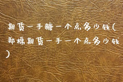 期货一手糖一个点多少钱(郑棉期货一手一个点多少钱)_https://www.qianjuhuagong.com_期货平台_第1张